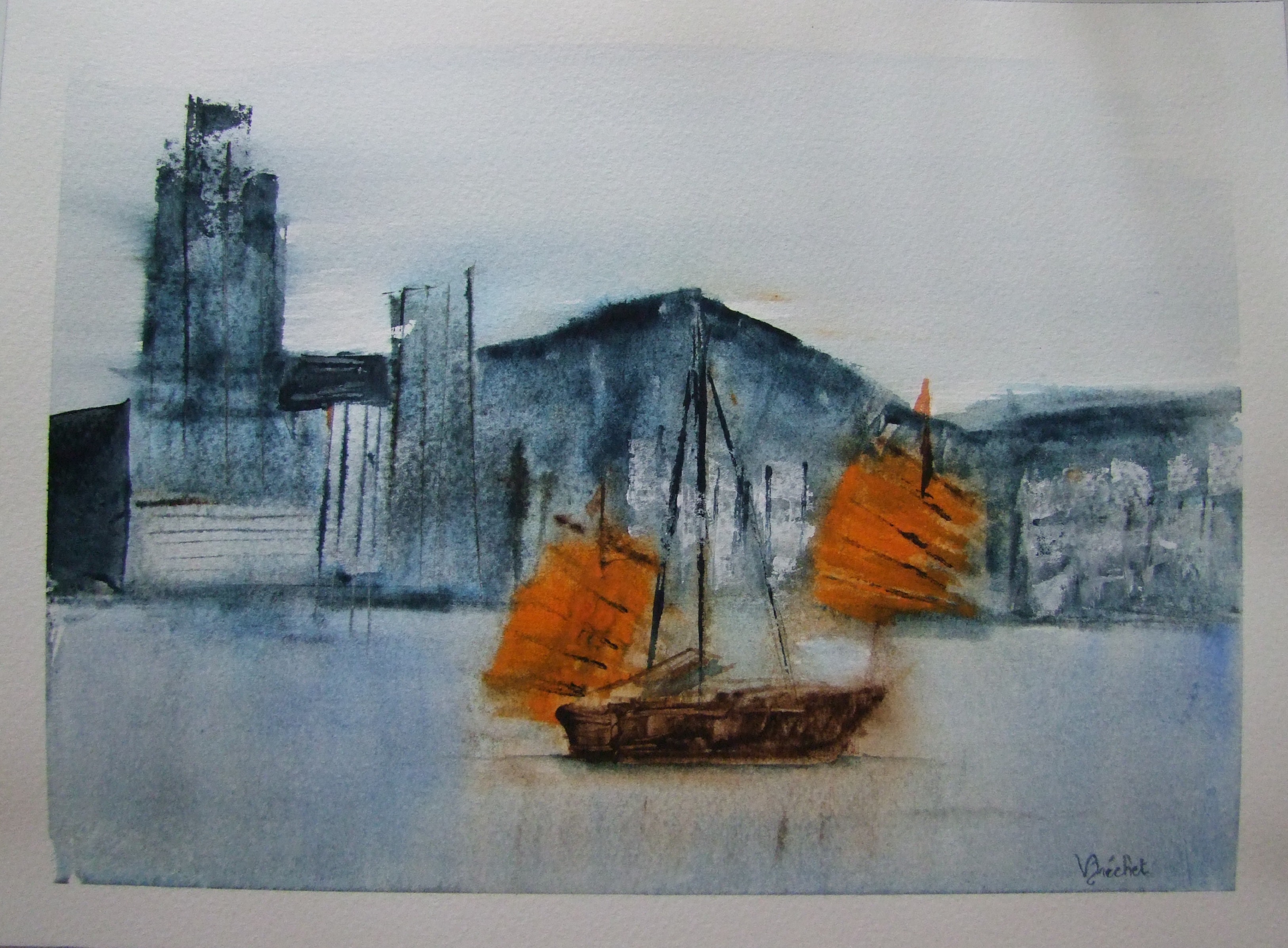 Sampan à Hong Kong